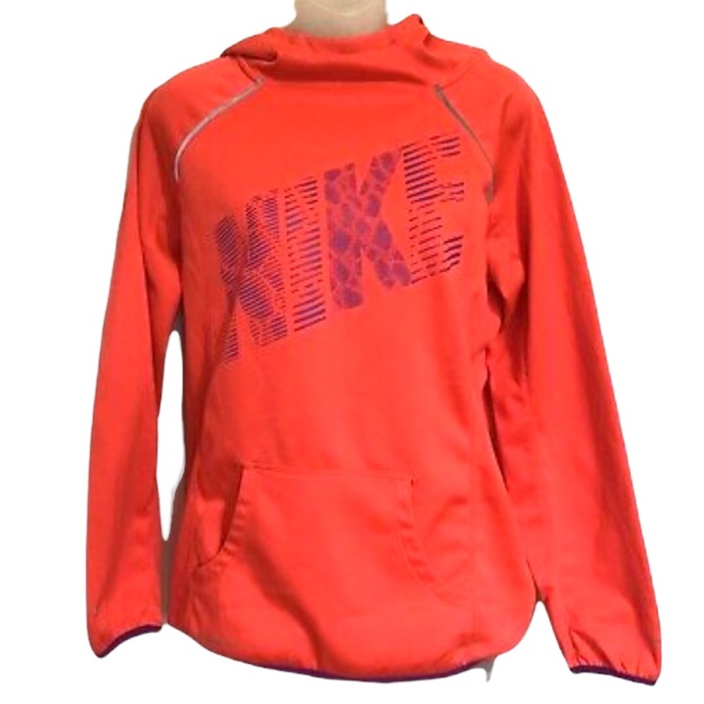 Nike SweatShirt Pullover Jacket Child L Orange Purple Athlete Long Sleeve Thumb